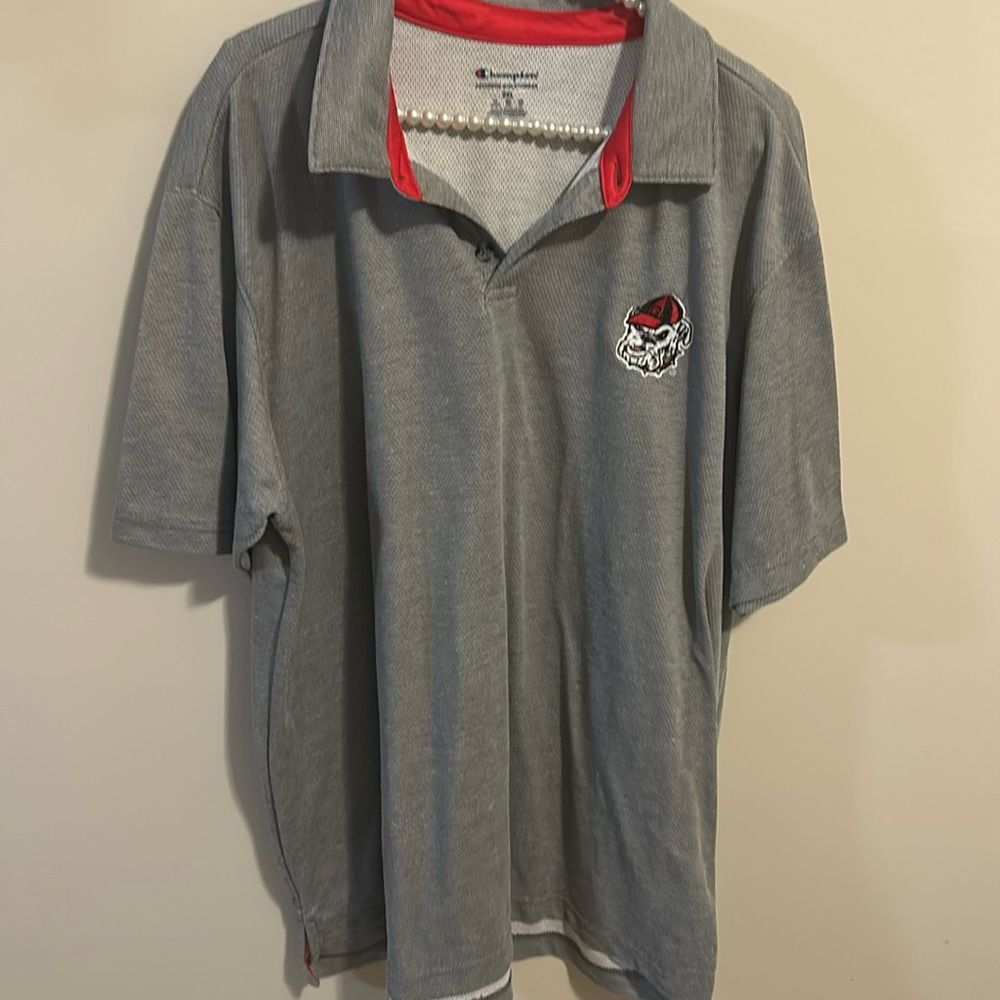 Champion Georgia Bulldogs Mens Gray Short Sleeve Gameday Golf Polo Shirt 2XL UGA
